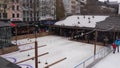 Cologne, Germany - 28 Nov 2021 Ice Stock game played on Christmas Market in the center of Cologne. Traditional winter