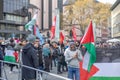 Cologne, Germany - November 12, 2023: Anti-Israel, Pro-Palestinian Demonstration at Bahnhofsvorplatz