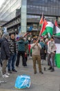 Cologne, Germany - November 12, 2023: Anti-Israel, Pro-Palestinian Demonstration at Bahnhofsvorplatz