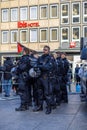 Cologne, Germany - November 12, 2023: German Police Maintain Order at Anti-Israel Demonstration Near Cologne Cathedral Royalty Free Stock Photo