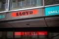 COLOGNE, GERMANY - NOVEMBER 6, 2022: Logo of Lloyd Germany on their main store in Cologne. Lloyd Shoes is a shoe manufacturer and Royalty Free Stock Photo