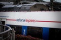 COLOGNE, GERMANY - NOVEMBER 6, 2022: National Express S Bahn train in a platform of Cologne Main train station Koln Hbf Royalty Free Stock Photo