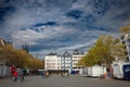 Panorama of Heumarkt Koln, in the old town of the city. It\'s a square and an iconic landmark
