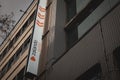 COLOGNE, GERMANY - NOVEMBER 6, 2022: Selective blur on a Zalando logo on their outlet store of Cologne. Zalando is an online Royalty Free Stock Photo