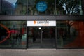 Selective blur on a Zalando logo on their outlet store of Cologne. Royalty Free Stock Photo