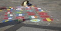 Cologne, Germany. September 5, 2019. Graffiti on the floor of a Cologne street.