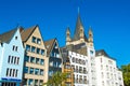 Old colorfull buildings on the Rhine river embankment