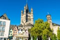 Old colorfull buildings on the Rhine river embankment