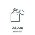 cologne icon vector from barber shop collection. Thin line cologne outline icon vector illustration