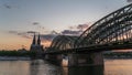 Cologne KÃÂ¶ln Germany sunset time lapse at Cathedral
