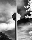 Cologne, NRW, Germany, 06 30 2020, black and white art photo of cologne radio tower