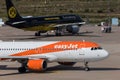 Easy jet airplane at cologne bonn airport germany