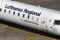 Lufthansa regional airplane at cologne bonn airport germany