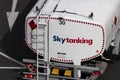 Sky tanking Kerosene fuel truck at cologne bonn airport germany Royalty Free Stock Photo