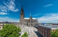 Cologne Skyline with Cathedral Dom Royalty Free Stock Photo