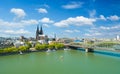 Cologne Skyline with Cathedral Dom Royalty Free Stock Photo