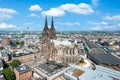 Cologne Skyline with Cathedral Dom Royalty Free Stock Photo