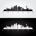 Cologne skyline and landmarks silhouette. Vector illustration.