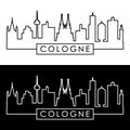 Cologne skyline. Linear style.
