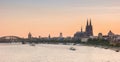 Cologne Skyline at nighttime Royalty Free Stock Photo