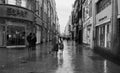 Cologne street under the rain Royalty Free Stock Photo