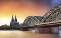 Cologne at sunset, Germany