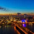 View of Cologne Cathedral at sunset