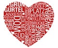 Cologne Typo Heart Vector Royalty Free Stock Photo