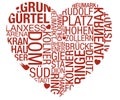 Cologne Typo Heart Vector Royalty Free Stock Photo
