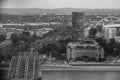 Cologne with a view from above in black and white Royalty Free Stock Photo