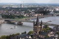 Cologne with a view from above Royalty Free Stock Photo