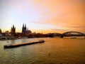 Colognes Railway Bridge on sunset Royalty Free Stock Photo