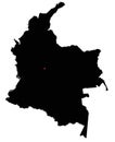 Highly Detailed Colombia Silhouette map.