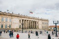 COLOMBIA - APRIL 26: Colombian national capitol and congress at the Bolivar Plaza, April 26, 2018 in Bogota, Colombia