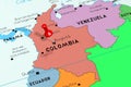 Colombia, Bogota - capital city, pinned on political map