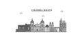 Colombia, Bogota city skyline isolated vector illustration, icons