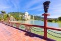 Colombia Bogota Jaime Duque Park lakeside promenade