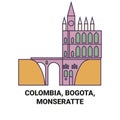 Colombia, Bogota ,Monseratte travel landmark vector illustration