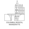 Colombia, Bogota ,Monseratte travel landmark vector illustration