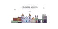 Colombia, Bogota tourism landmarks, vector city travel illustration