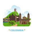Colombia country design template Flat cartoon styl
