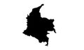 Colombia country map silhouette in South America