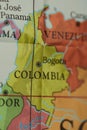Colombia country on paper map