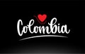 Colombia country text typography logo icon design on black background