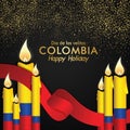 Colombia Day felicitation greeting vector illustration