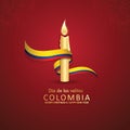 Colombia Day felicitation greeting vector illustration