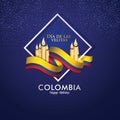 Colombia Day felicitation greeting vector illustration