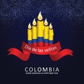 Colombia Day felicitation greeting vector illustration