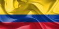 Colombia Flag. Flag of Colombia. Waving Colombia Flags. 3D Realistic Background Illustration in Silk Fabric Textures Design Royalty Free Stock Photo