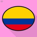 Colombia flag speech bubble, social media communication sign, fl